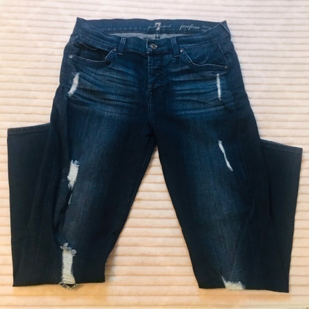 7FAM 7 For All Mankind Distressed Josefina Skinny Boyfriend Jeans Women’ size 25